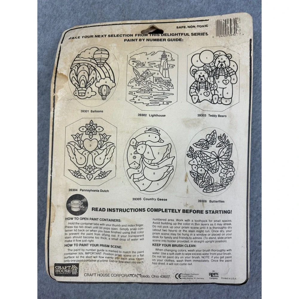 Vtg Craft House Paint by Number NWT Suncatcher Ornament Kits 1992 Lot of 4